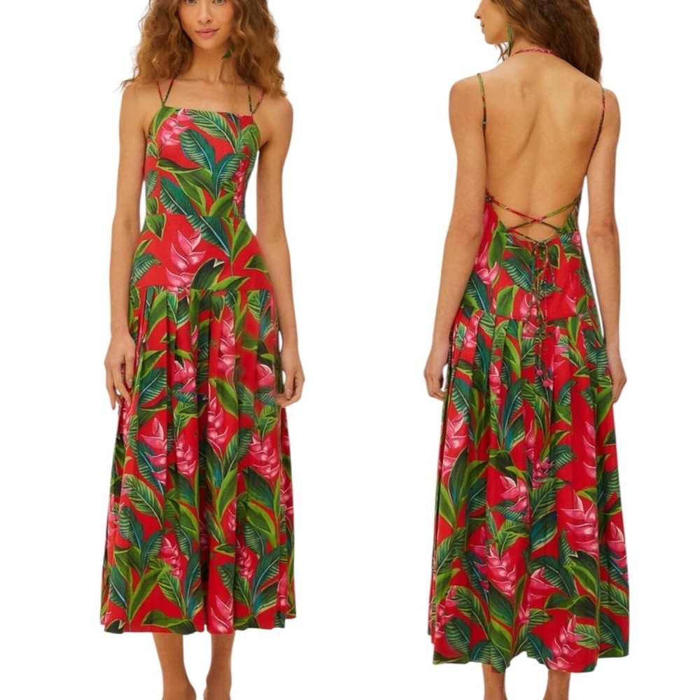 Farm Rio Red Dream Garden Maxi Dress